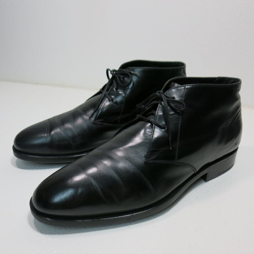 Salvatore Ferragamo Italy Chukka Boots Leather Mens Shoes Rubber Soles Sz 8.5 EE